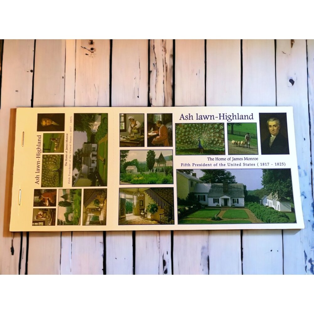 Ash Lawn Highland James Monroe Home VA Vintage Postcard Booklet